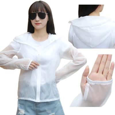 China New Air Conditioning Summer Ice Air Conditioning Zipper Cardigan Hooded Women's Anti-Wrinkle Shirt Silk Sunscreen Non-Woven Formal Slim Coat M-XL for sale