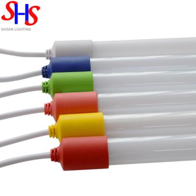 China Outdoor DC 12V/24V 4ft 18W IP65 waterproof t8 led tube light red yellow blue green RGB t8 led tubes for sale