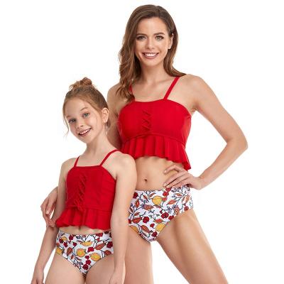 China High Waist Monday Anti-UV Custom Made Family Swimwear And Girl Swimwear Two Piece Family Matching Swimsuit for sale