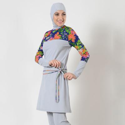 China 2020 New Fashion High Quality Anti-UV Floral Printed Plus Size Muslim Women Modest Swimsuit Swimwear for sale