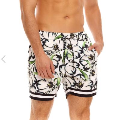 China 2021 Customs Man Anti-UV Board Shorts Flower Printing Swimming Trunk Men Beach Shorts& Surfing Short for sale