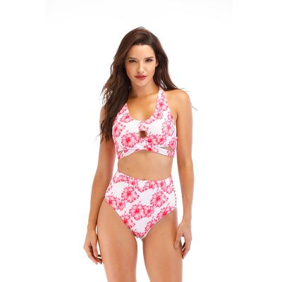 China Eco-Friendly Pink Anti-UV Floral Beach Wear Bikini Women Two Piece Swimwear Customer Design Customer Swimwear Swimsuit Girl Plus Size Child for sale