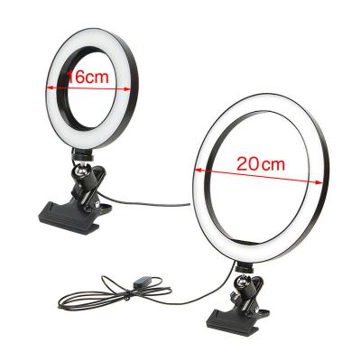 China Stable Plastic/ABS/Metal Clip Ring Lamp Mini Protable Adjustable USB Selfie Ring Light Led Circle Selfie for sale