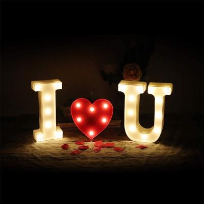 China Modern Popular Led Lighted Letters For Wedding Party Sign Board Marquee Letters Heart Pattern Lamp for sale