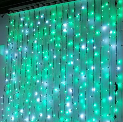 China 220V Colorful 400 LEDs 2M*2M Curtain Light Led Color Changing Led Decoration Icicle Light Grow Led Light for sale