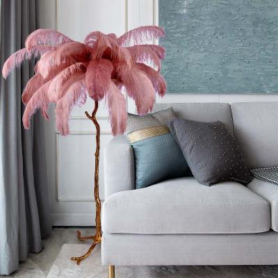 China New Modern Modern Ostrich Design Feather Corner LED Floor Lamp for sale