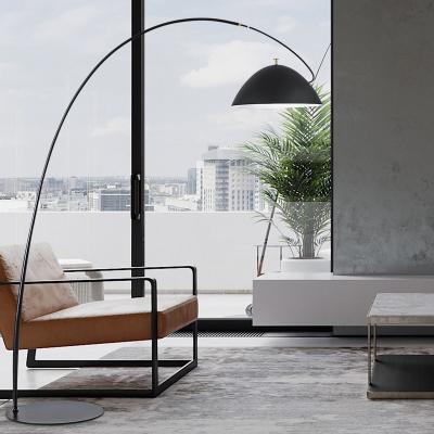 China Large Modern Arched Modern Floor Fish Arc Lamp With Hanging Drum Arched Floor Lamp for sale