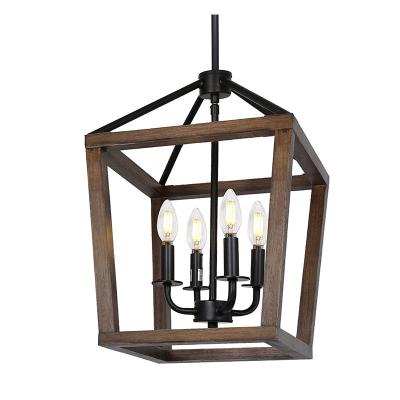 China American Farmhouse Lights Rustic Lamp Iron Lantern Chandelier Vintage 4 Pendant Light For Kitchen for sale