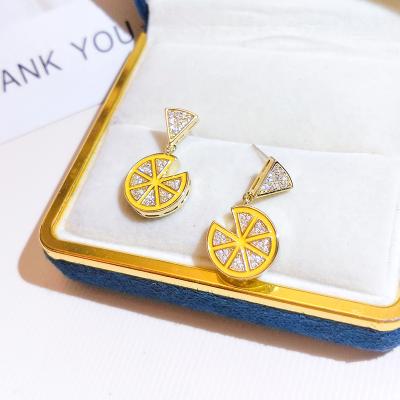 China Cute Summer Candy Style Lemon Stud Earrings for sale