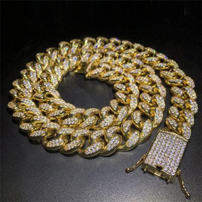 China Hiphop New Products Mens Micro Hip Hop Necklace 20Mm Inlaid Zircon Cuban Chain for sale