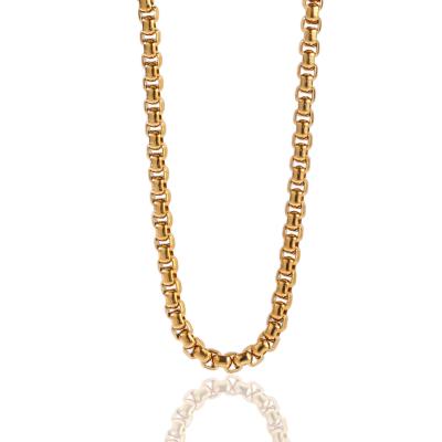 China Wholesale Hiphop Stainless Steel Box Chain Plating Hip Hop Necklace Jewelry 3mm 5mm for sale