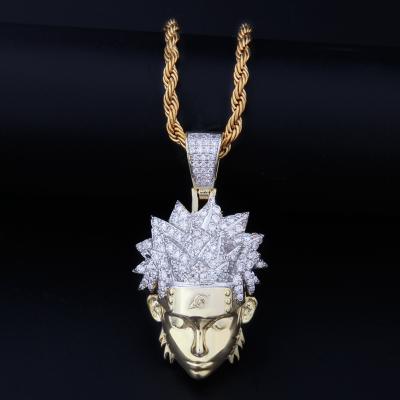 China Hiphop Hip Hop Jewelry Uzumaki Naruto Plating 14K Gold Zircon 3D Pendant for sale