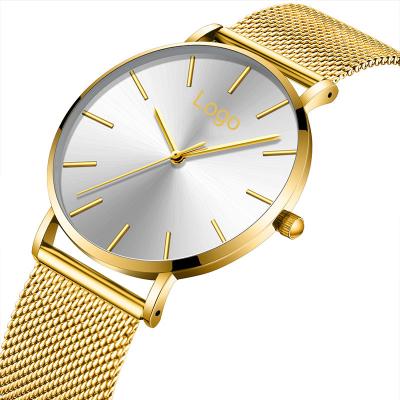 China Fashionable hot sale automatic design gold quartz watch men's stainless steel durable men's luxury date men's quartz watch for sale