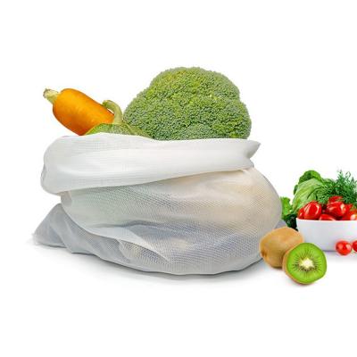 China Minimalist Reusable Fruit And Vegetable Mesh Bag Polyester Mesh Binding Shopping Bag for sale