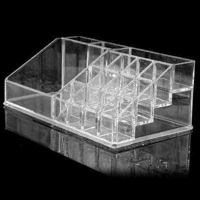 China Clear Crystal Plastic Cosmetic Storage Box Organizer Makeup Stocked Desktop Storage Box for sale