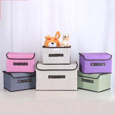 China Viable Household Daily Necessities Clothes Snack Toys Cotton And Folding Canvas Storage Box for sale