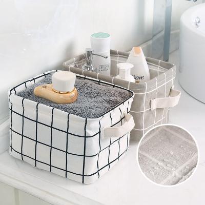 China Multifunctional Rectangular Portable Waterproof Debris Basket Items Stationery Basket Tissue Storage Office Basket for sale