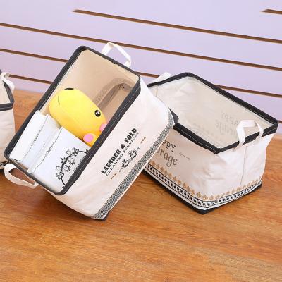 China Simple storage box cotton and storage canvas waterproof basket creative home storage box for sale