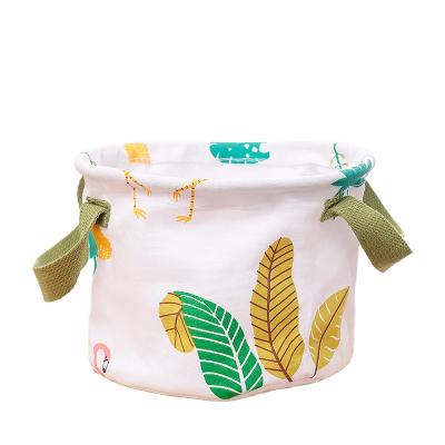 China Japan style Nordic style cotton and canvas storage basket debris cartoon portable desktop storage basket for sale