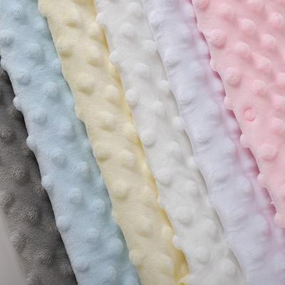 China Factory Price Wholesale 100% Polyester Breathable Minky Dot Plush Baby Blanket Fabric for sale