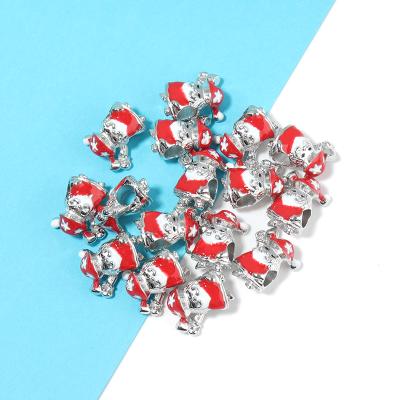 China Macroporous Alloy Epoxy Christmas Charms Grand Opening Festival Classic Macroporous Ornament Necklace Pendant Beads Bracelet Accessories for sale