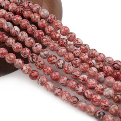 China DIY Jewelry Hand Making Natural Watermelon Beads Red Round Beads Gemstone Round Loose Beads For Jewelry Making for sale