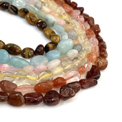 China DIY Jewelry Hand Making New Product Irregular Natural Tiger Eye Morganite Stone Spacer Beads Charm Jewelry Making 5X8mm for sale