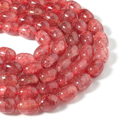 China DIY Jewelry Hand Making 10*13.5mm Red Bucket Bead Glass Floral Beads Beads For DIY Jewelry Making Accessory for sale