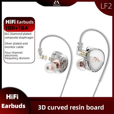 China In-ear Lafitear LF2 1BA + 1DD Hybrid In-Ear Unit Hi-Fi Earbuds Bass Sports Noise Cancelling Headphones with no mic for sale