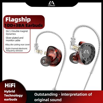 China In-ear lafitear 1DD+3BA Electrostatic Hybrid in-ear monitor Earphone Wired Headphone Earbuds Sport Headset for sale