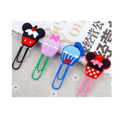 China Custom Creative Design Metal Paperclip PVC Silicone Doll Hot Selling Soft Metal Paperclip Cue for sale