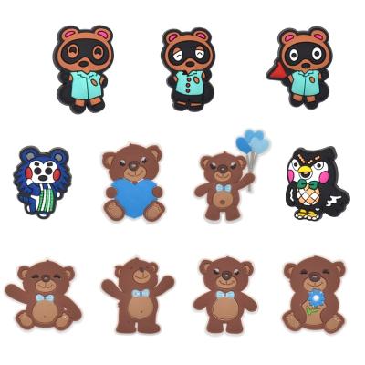 China Shoe charm Low Price Wholesale PVC Shoe Charms Shoe Decoration Crocss Charms High Quality Cartoon Bear Clog Accessories for sale