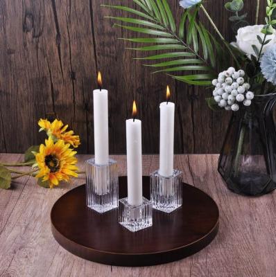 China Modern Trendy Striped Square Candlestick Candlestick Dinner Candle Holder for sale