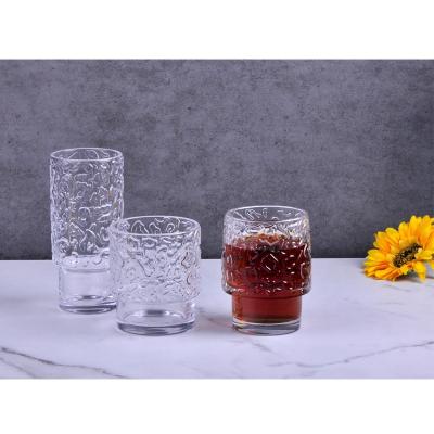 China Freshness Retention New Wave Pattern Solid Color Drinking Glass Set for sale