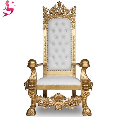 China 2021 New Design Modern Royal Luxury High Back Leather King Throne Wedding Chairs for sale