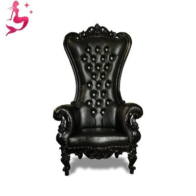 China Modern Black Leather Luxury Wedding Event Style High Back Throne Chairs for sale