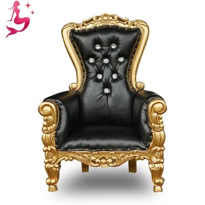 China Modern Price Black Gold Black Leather Good King And Queen Throne Chairs for sale