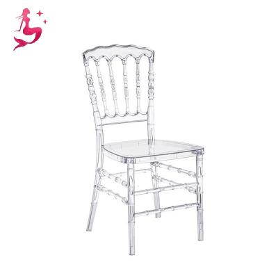 China Manufacturer wholesale stackable knock down design clear transparent resin chiavari wedding event chairs for sale