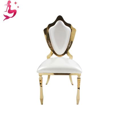 China 2021 Wedding Fancy Gold Event Gold Modern Hotel Furniture Fancy Stainless Steel Restaurant Dining Chairs for sale