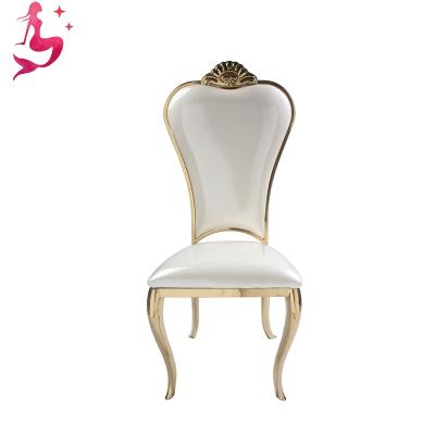 China Modern Wedding Design Stainless Steel Gold Metal Back Chairs For Hotel Dining Room From China Foshan for sale