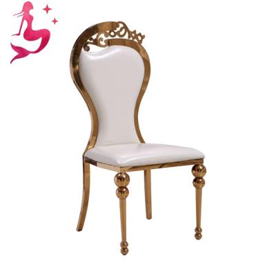 China Wholesale Modern Luxury Wedding Chairs Rose Golden Carving Stainless Steel Romantic Design Furniture for sale