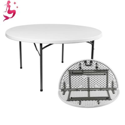 China Contemporary Outdoor Furniture High Quality Plastic Hotel Wedding Round Banquet Dining Folding Diameter 1.36M HDPE 40.8inch Table for sale