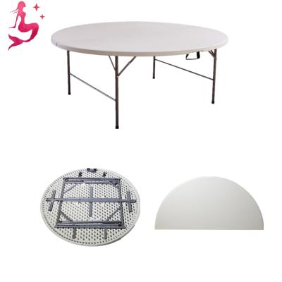 China Contemporary Outdoor Furniture High Quality Plastic Hotel Wedding Round Banquet Dining Folding 1.5M HDPE Table for sale