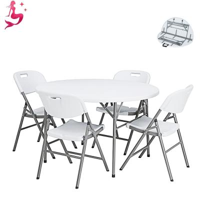 China Contemporary Outdoor Furniture High Quality Plastic Hotel Wedding Round Banquet Dining Folding 1.68M HDPE 50inch Table for sale