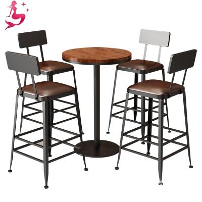 China Customized Contemporary Made High Quality Modern Hotel Cafe Restaurant Bar Counter Design Table And Chair Set for sale