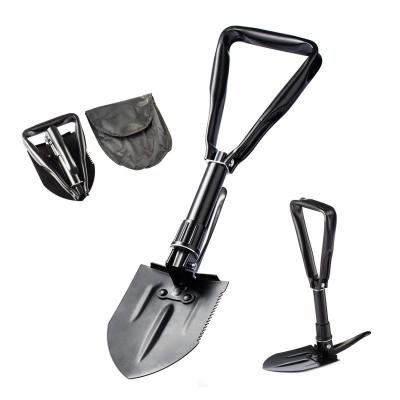 China Folding Garden Shovel Metal Garden Snow And Mud Shovel With Storage Bag for sale