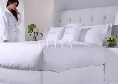 China Super White Sateen Pure Cotton Ritz Carlton Hotel Bed Sheets Luxury Hotel Linen Bedding Set for sale