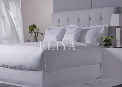 China Egyptian Cotton 600TC Hotel Bed Linens / White Solid Hotel Sheet Set Queen Size for sale