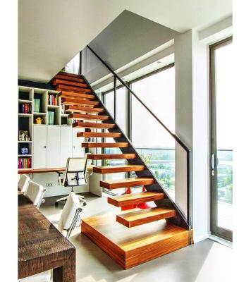 China Stringer Stair Riser Invisible Steel Modern Mono Stair Floating Stair Curved Riser Stair Designs For 40mm Oak Wood Tread for sale