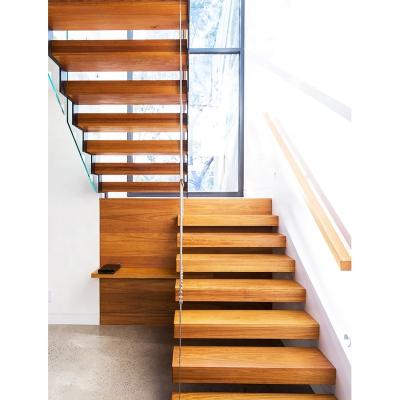 China Modern Indoor Villa Sale Floating Staircase Stringer Railing Staircase Balcony Cantilever Mono Cutout Floating Staircase Manufacturer for sale